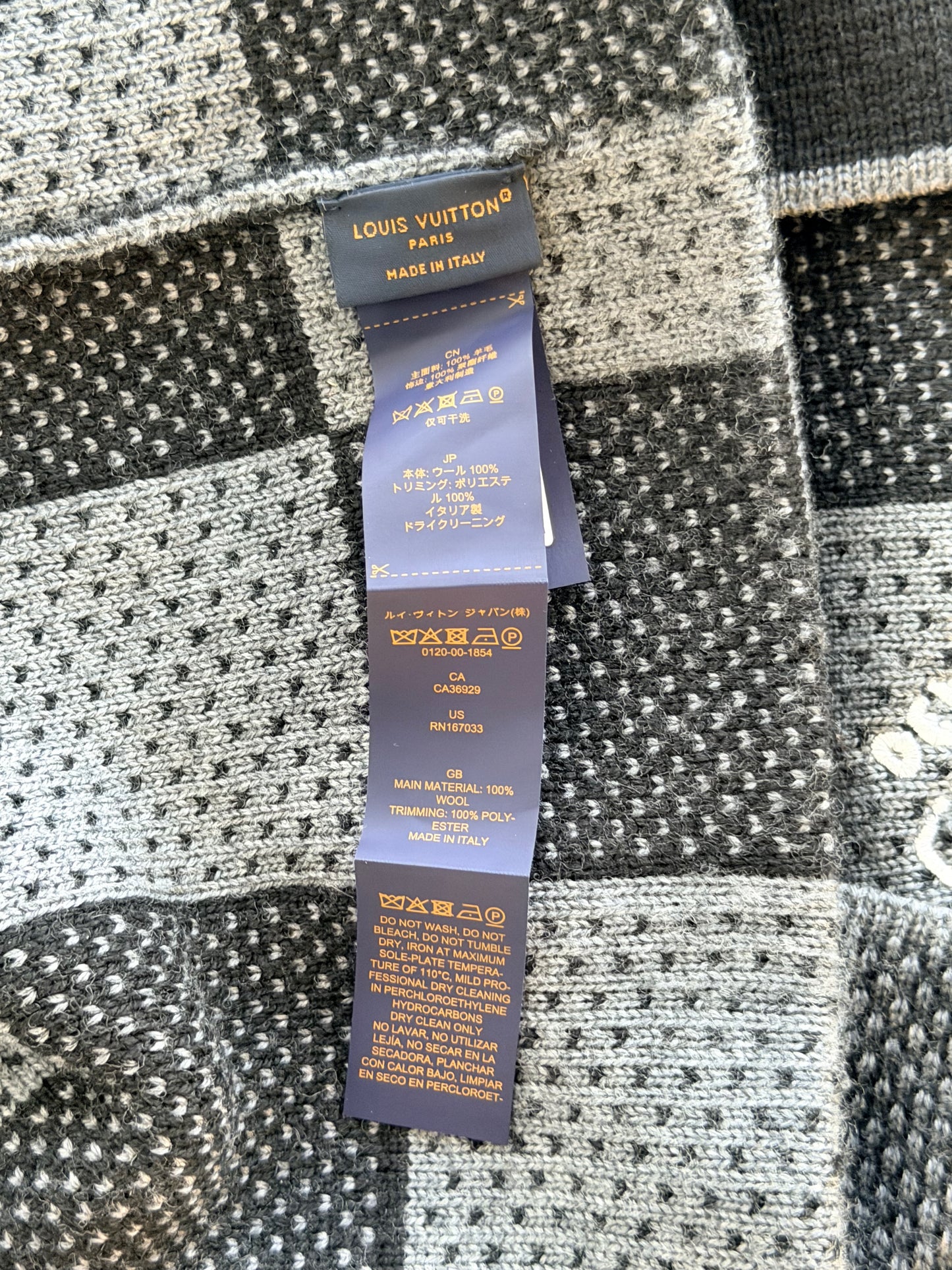 Louis Vuitton Black & Grey Damier Beanie