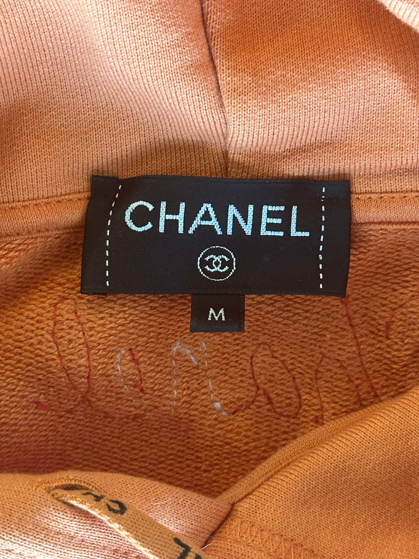 Chanel Pharrell Orange Embroidered Graphics Hoodie