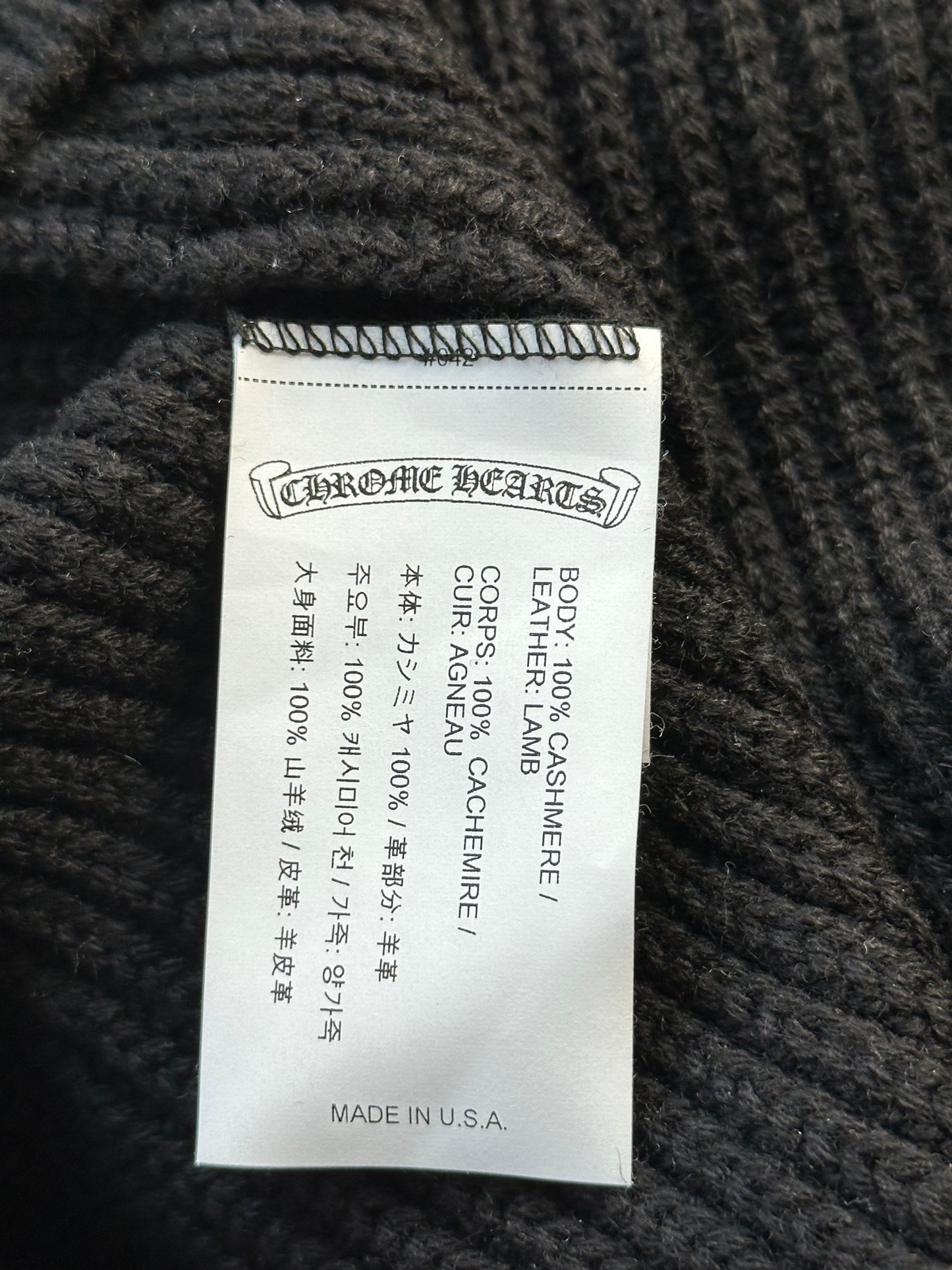 Chrome Hearts Black Triple Cross Patch Cashmere Cardigan