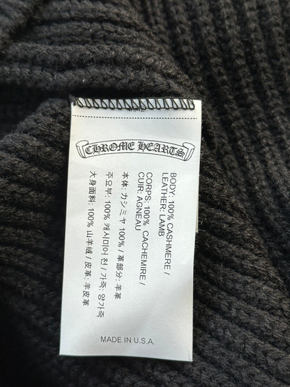 Chrome Hearts Black Triple Cross Patch Cashmere Cardigan