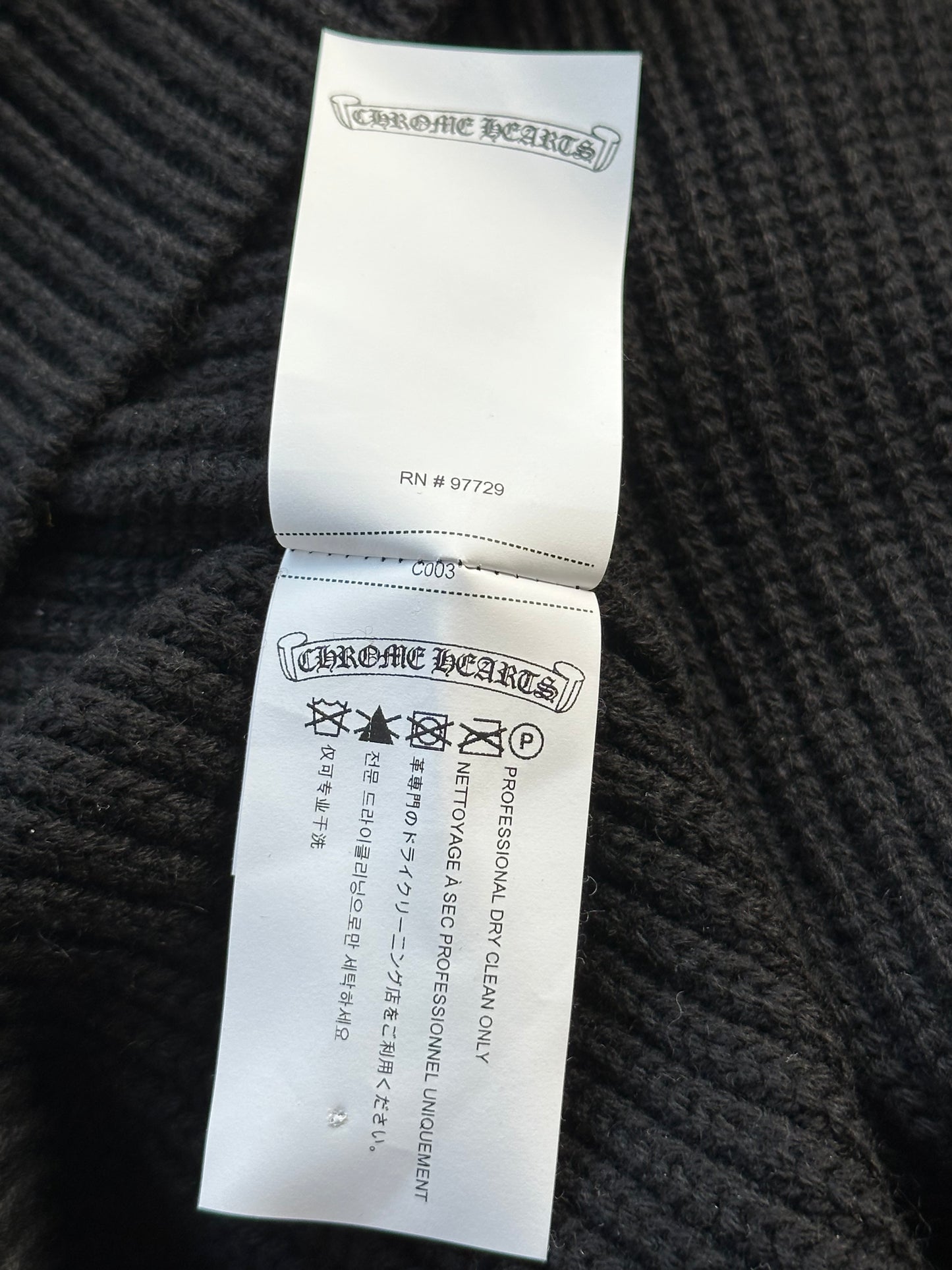 Chrome Hearts Black Triple Cross Patch Cashmere Cardigan