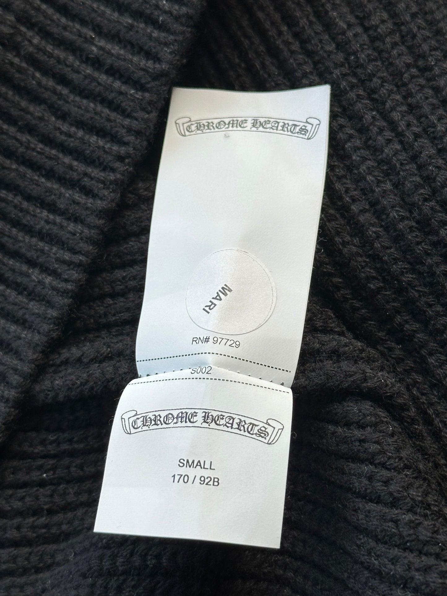 Chrome Hearts Black Triple Cross Patch Cashmere Cardigan