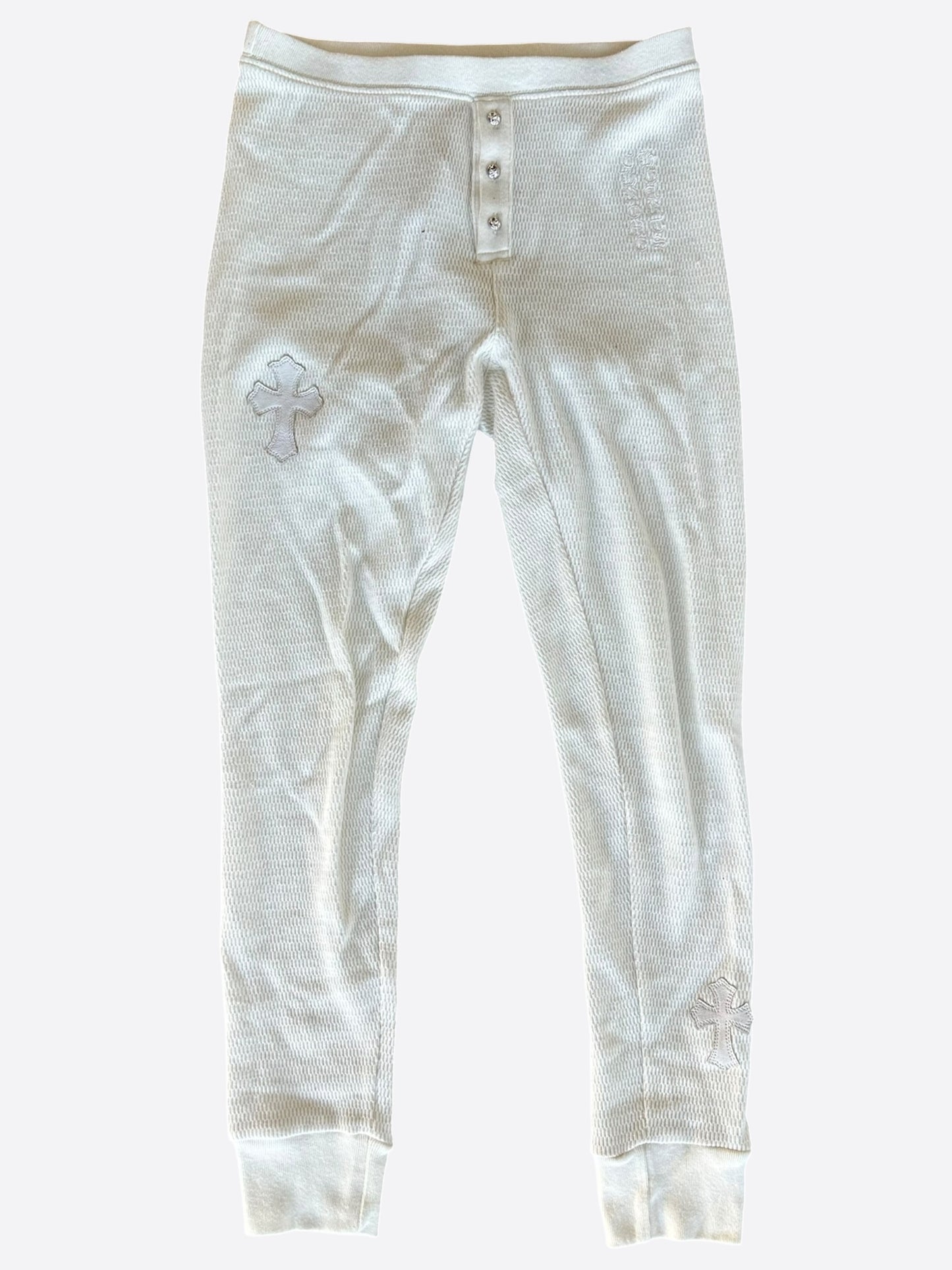Chrome Hearts White Cross Patch Waffle Thermal Pants