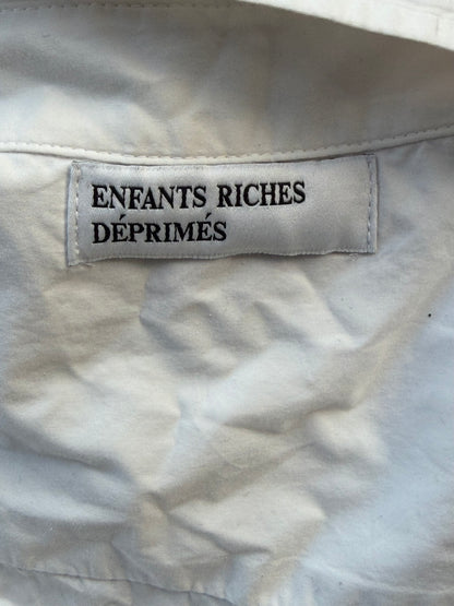 Enfants Riches Deprimes White & Red Kiss Distressed Button Up Shirt