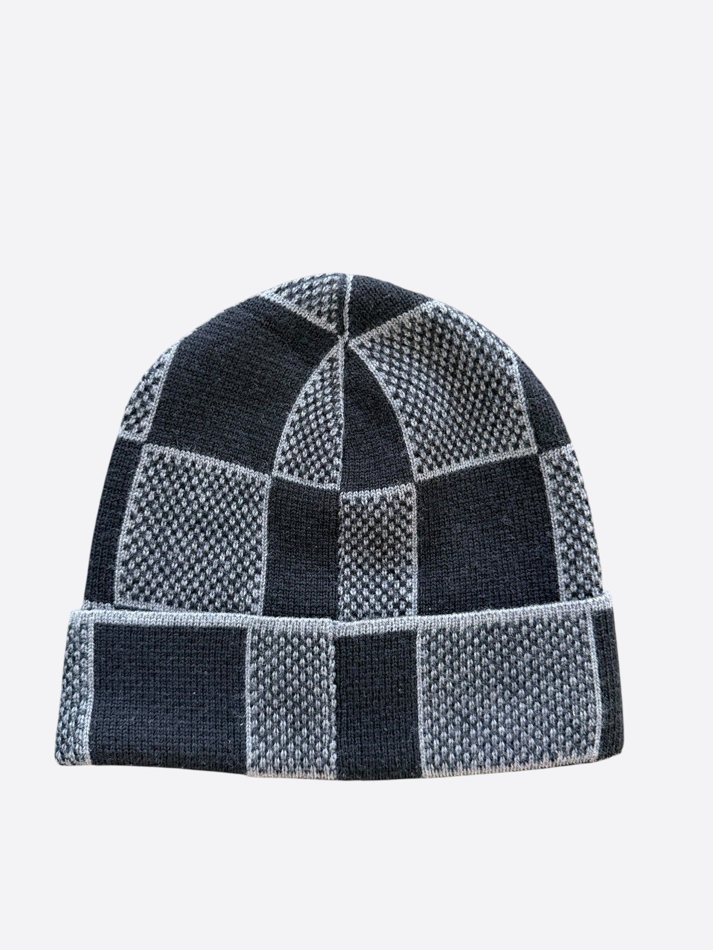 Louis Vuitton Black & Grey Damier Beanie