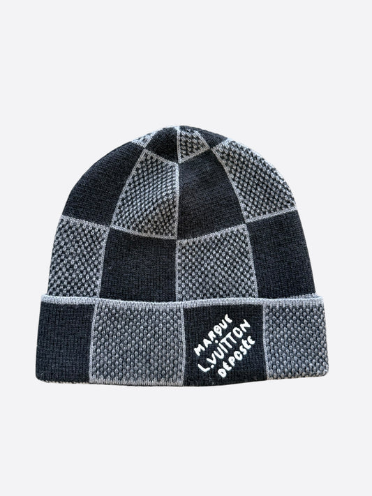 Louis Vuitton Black & Grey Damier Beanie