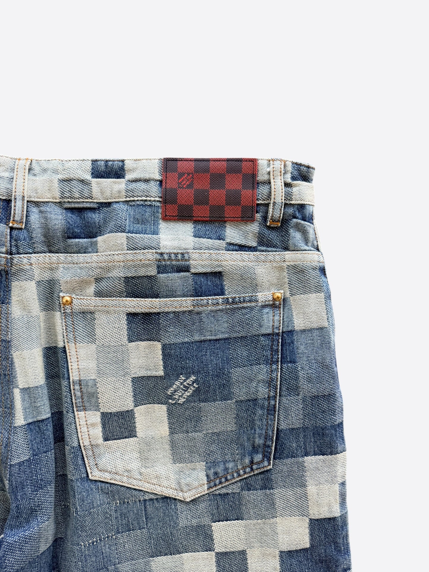 Louis Vuitton Blue Damoflage Jeans