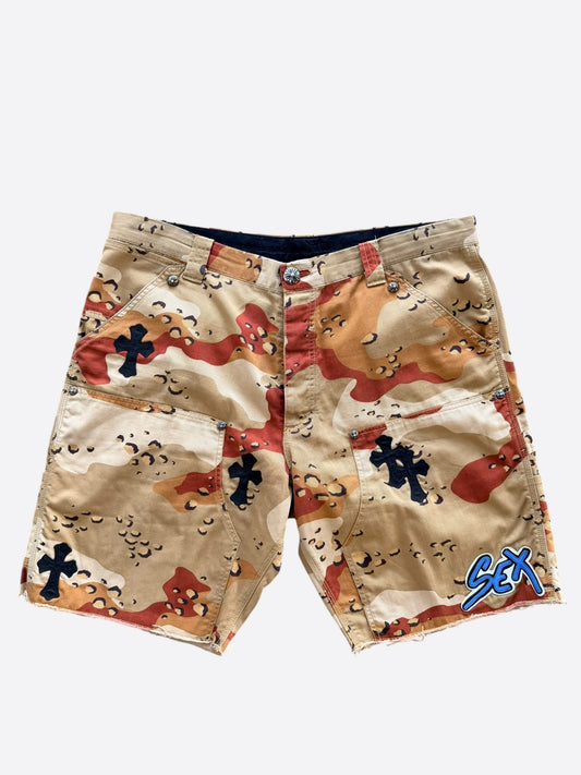 Chrome Hearts Camouflage Sex Records Cross Patch Carpenter Shorts