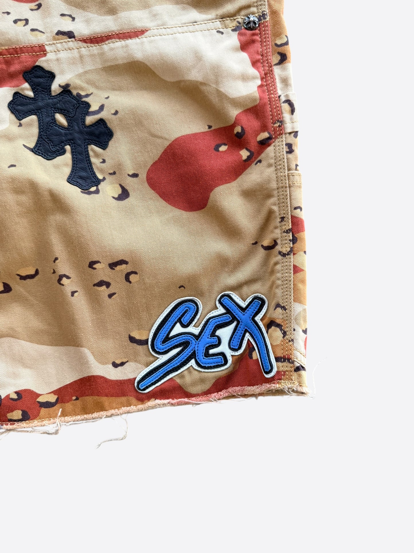 Chrome Hearts Camouflage Sex Records Cross Patch Carpenter Shorts