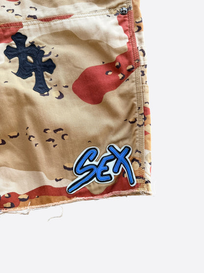 Chrome Hearts Camouflage Sex Records Cross Patch Carpenter Shorts