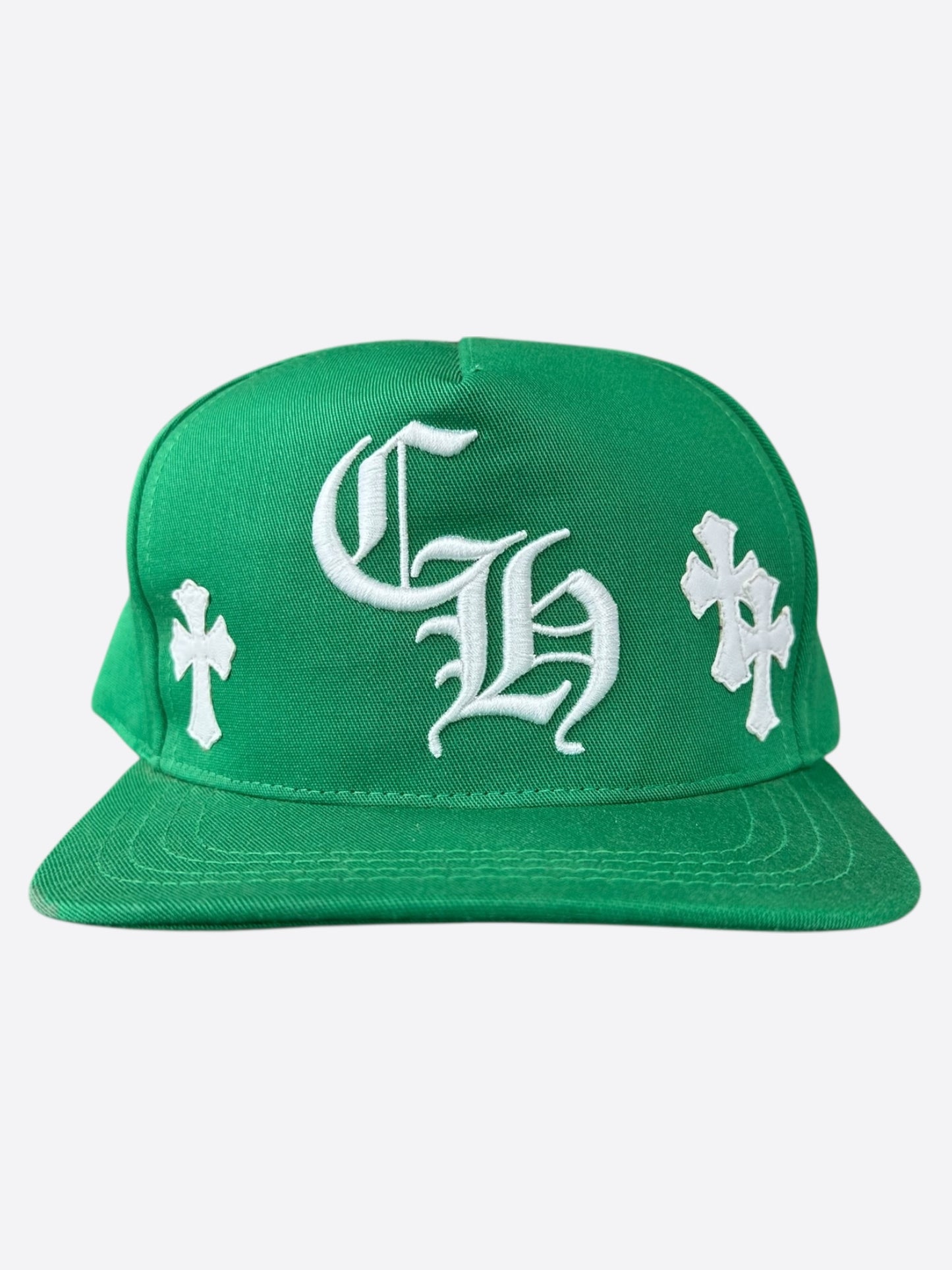 Chrome Hearts Green & White Cross Patch Hat