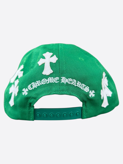 Chrome Hearts Green & White Cross Patch Hat