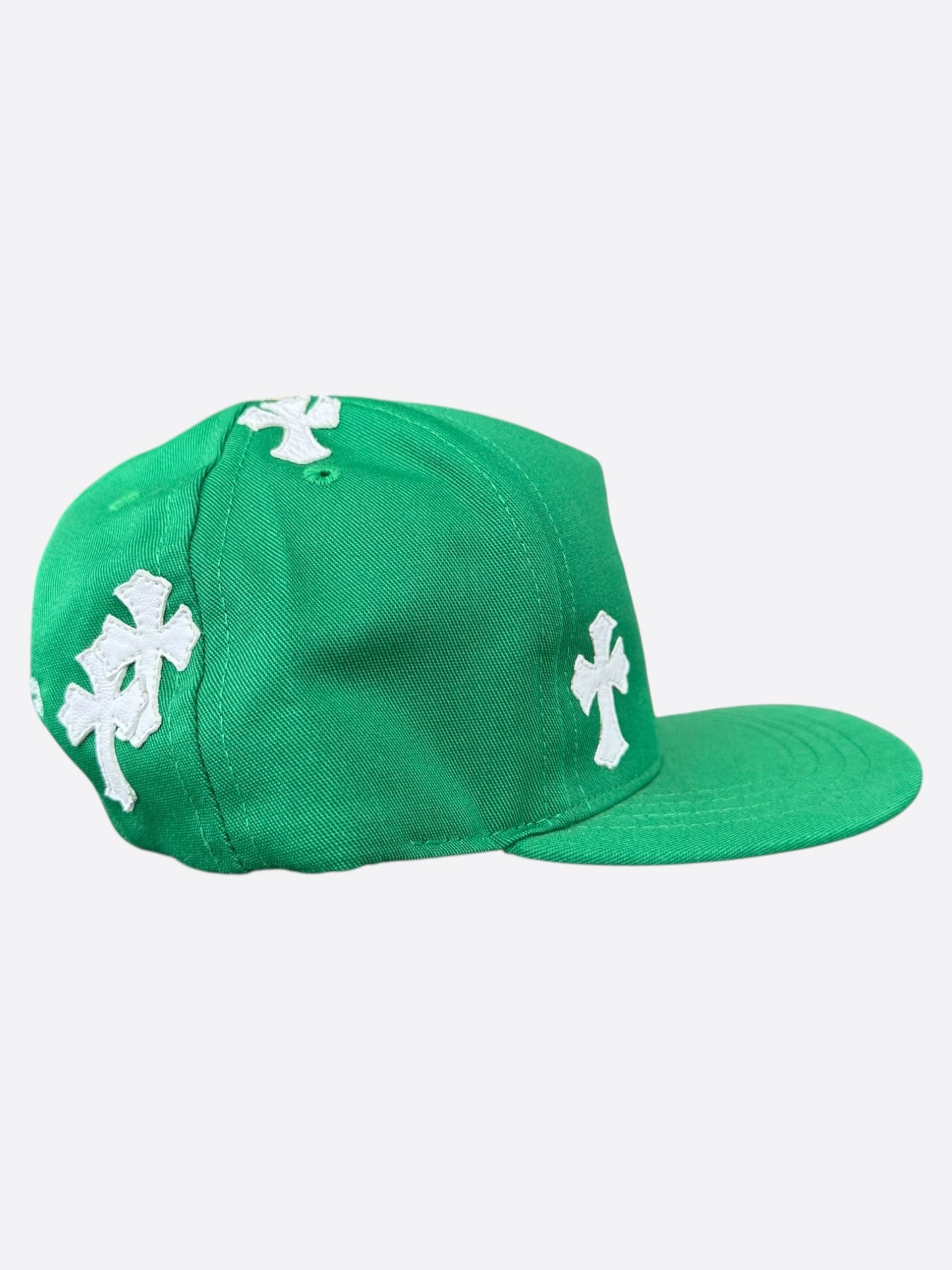 Chrome Hearts Green & White Cross Patch Hat
