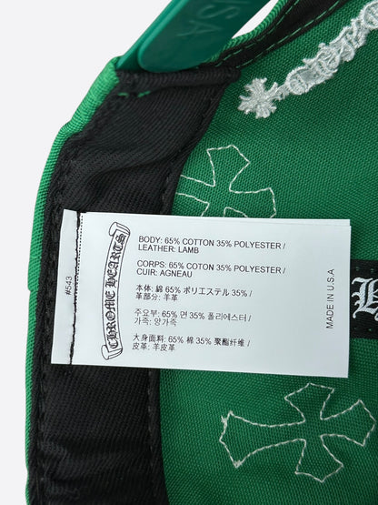 Chrome Hearts Green & White Cross Patch Hat
