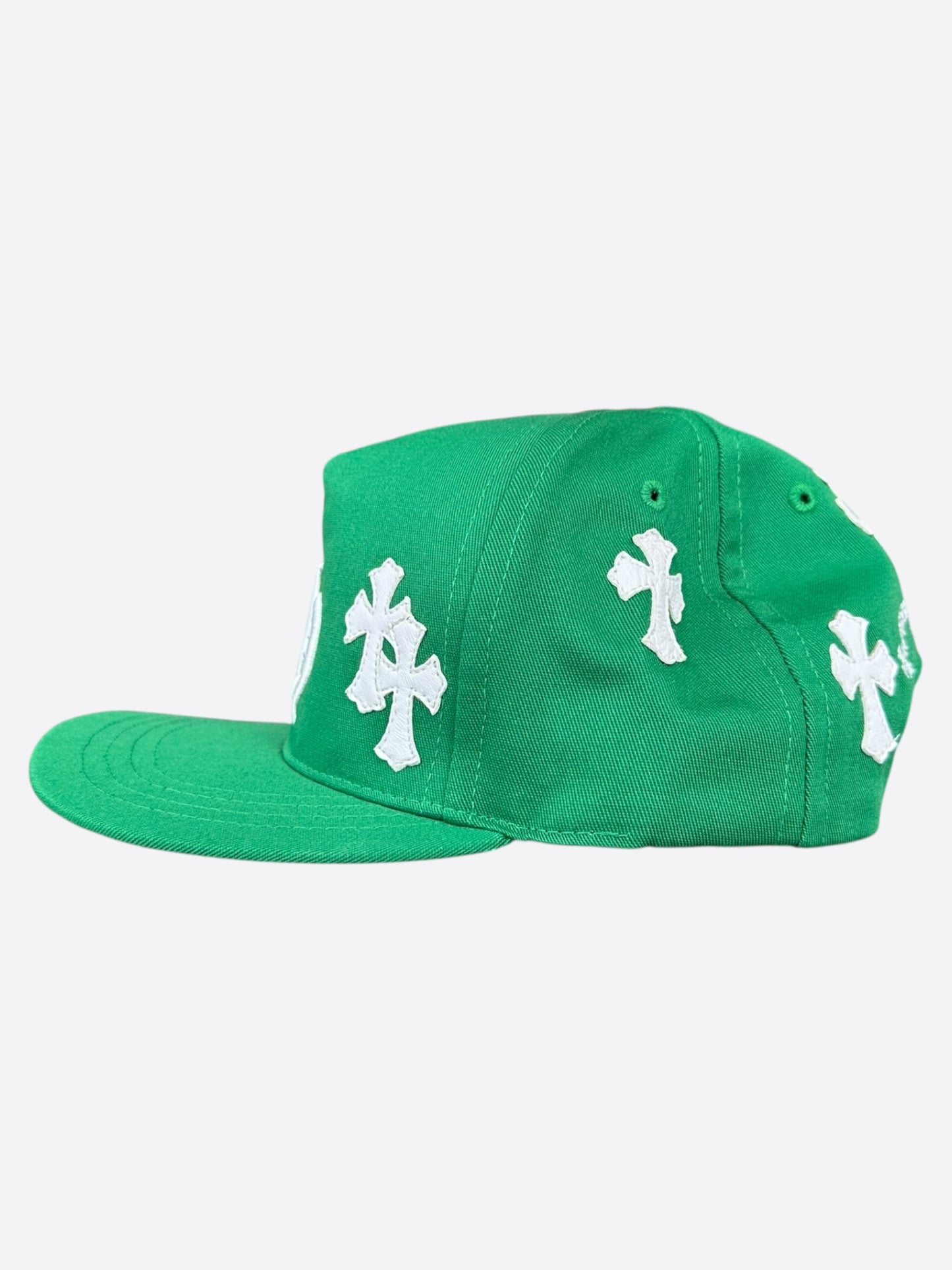 Chrome Hearts Green & White Cross Patch Hat