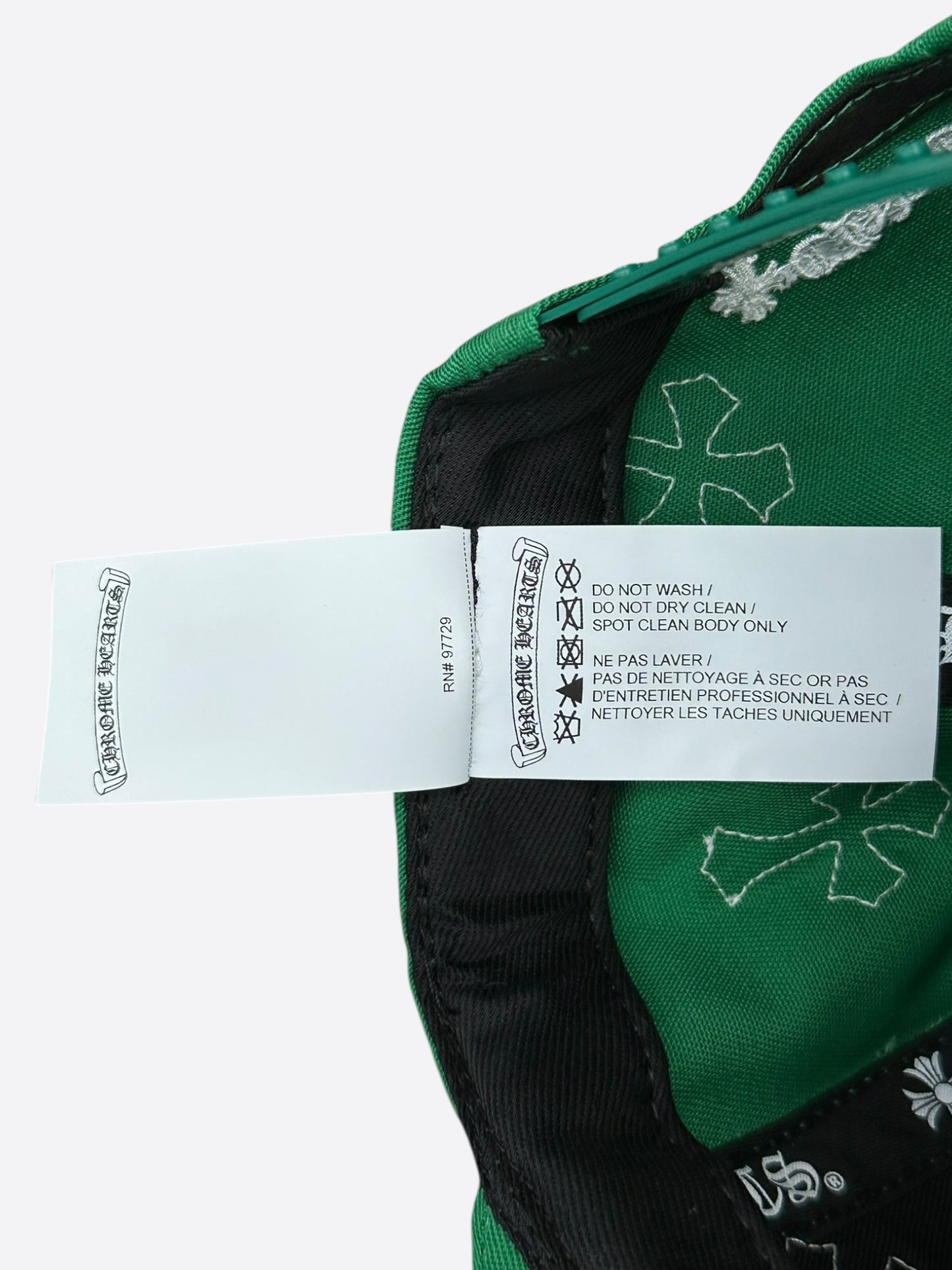 Chrome Hearts Green & White Cross Patch Hat