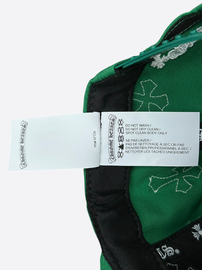 Chrome Hearts Green & White Cross Patch Hat
