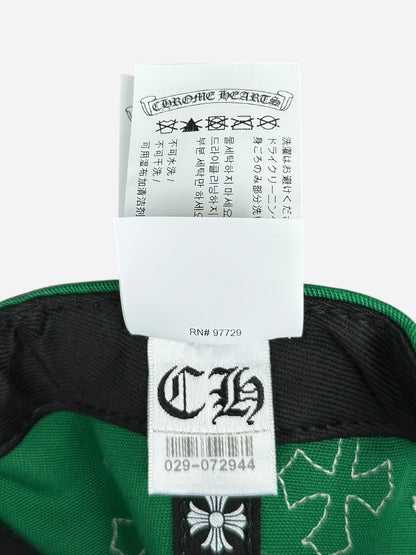Chrome Hearts Green & White Cross Patch Hat