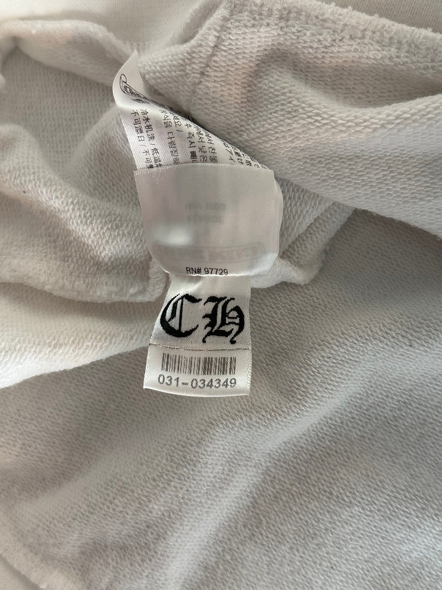 Chrome Hearts White & Black Cross Jacquard Horseshoe Logo Hoodie