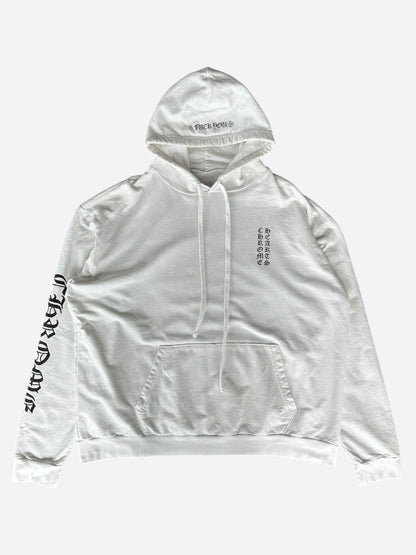 Chrome Hearts White & Black Cross Jacquard Horseshoe Logo Hoodie