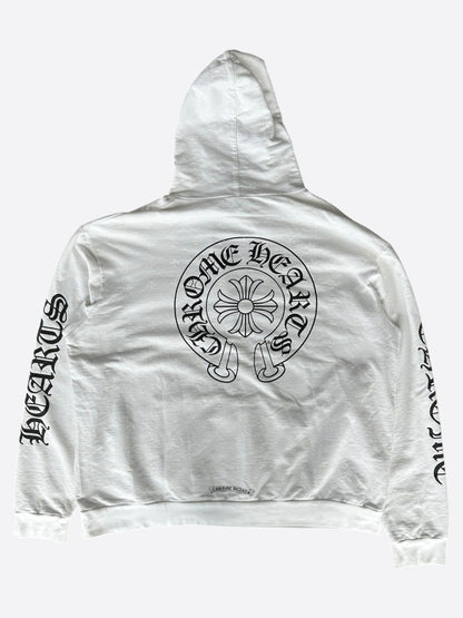Chrome Hearts White & Black Cross Jacquard Horseshoe Logo Hoodie