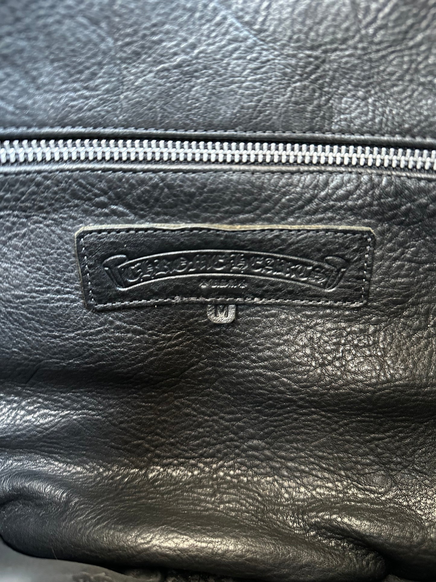 Chrome Hearts Black Leather 2XL Cross Patch Duffel Bag