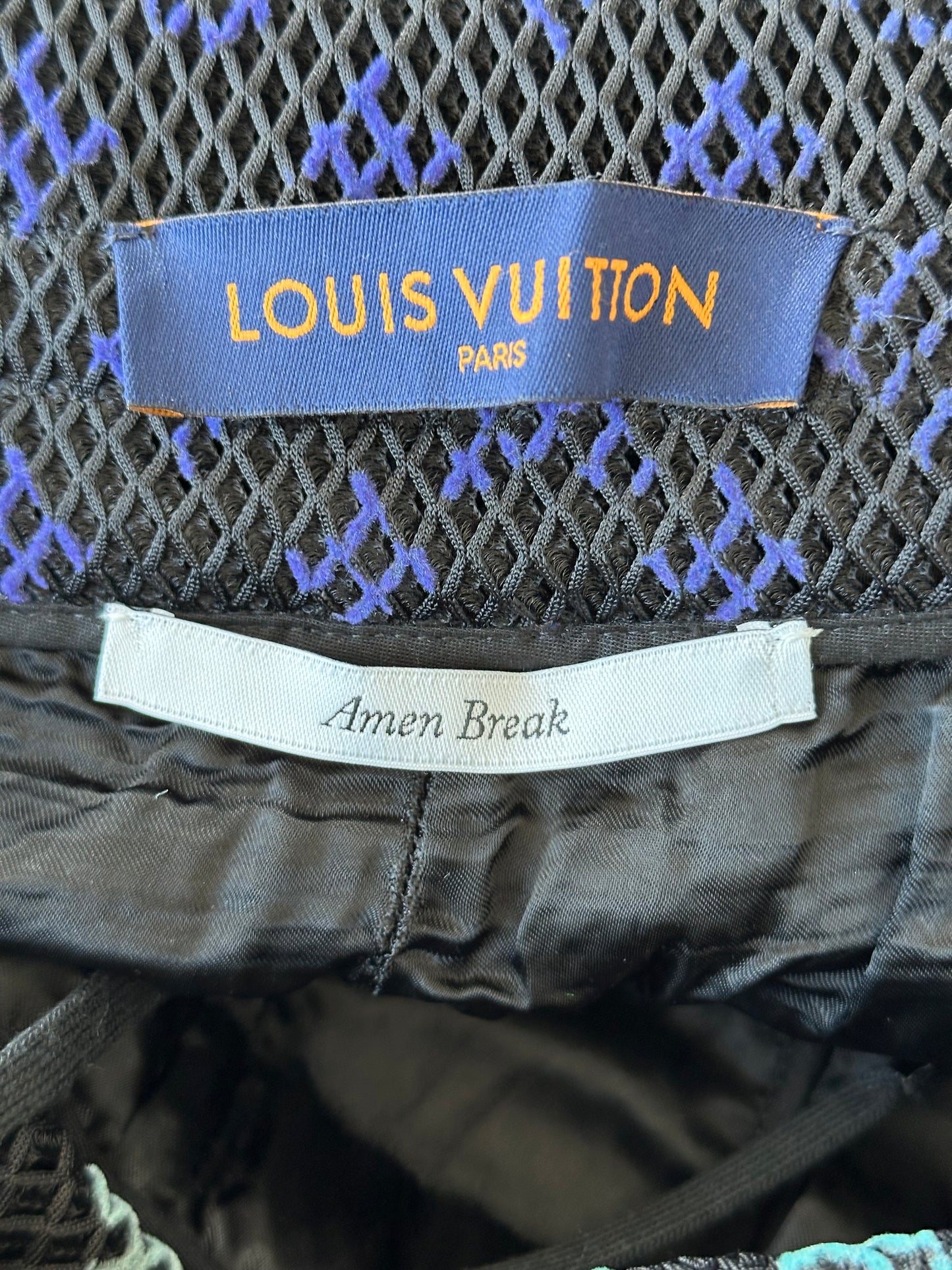 Louis Vuitton Black Rainbow Monogram Mesh Shorts