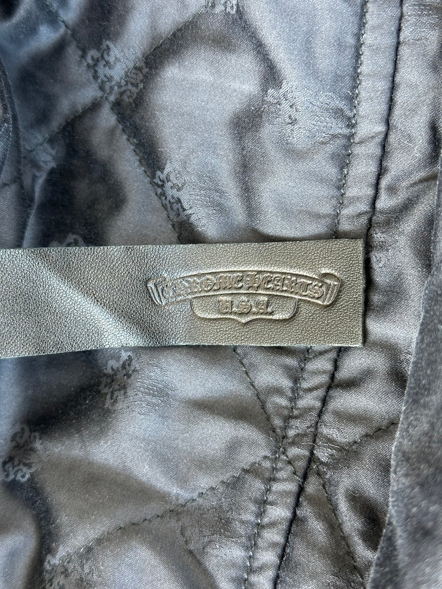 Chrome Hearts Grey & Yellow Floral Padded Flannel Jacket