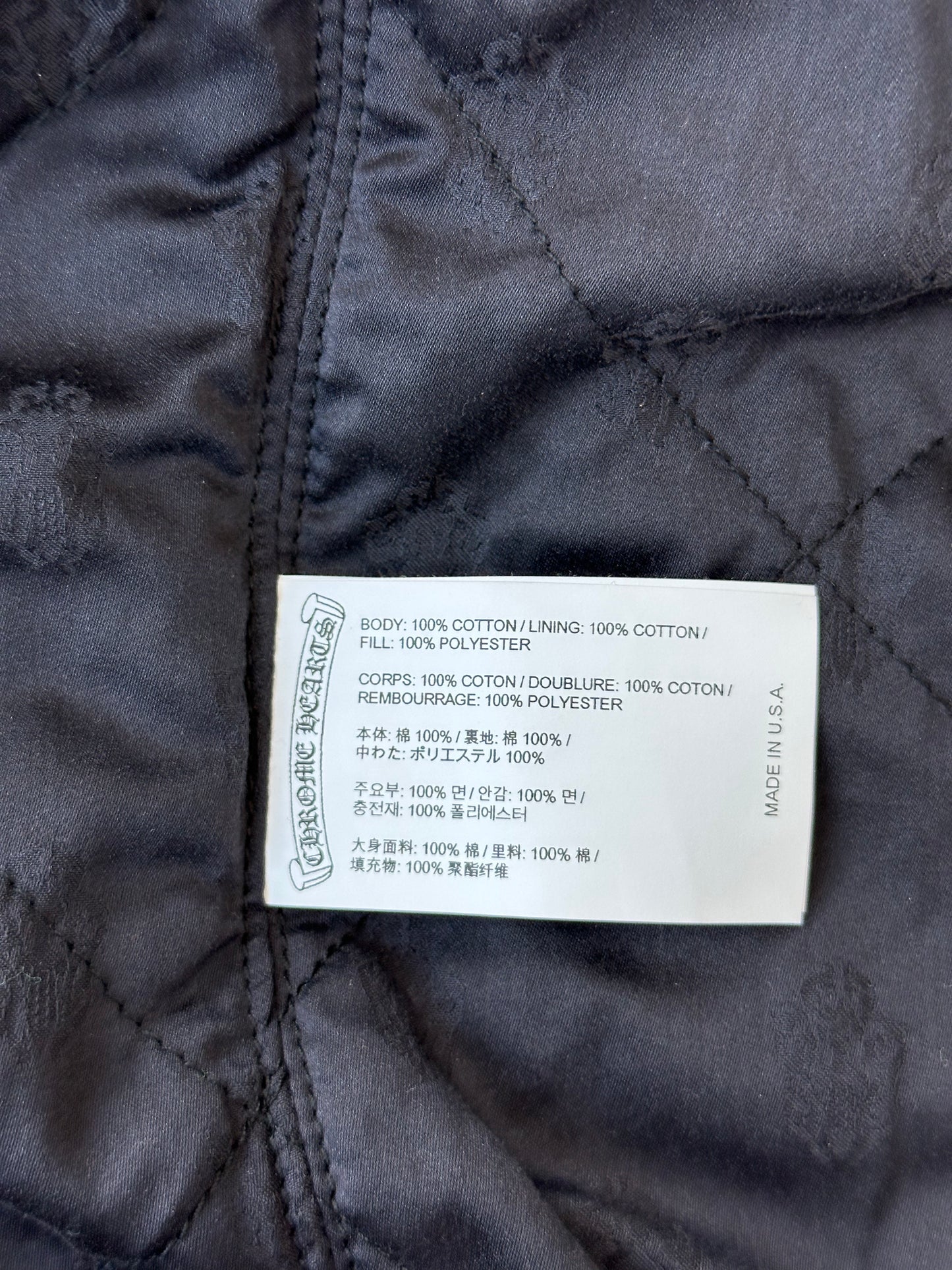 Chrome Hearts Grey & Yellow Floral Padded Flannel Jacket