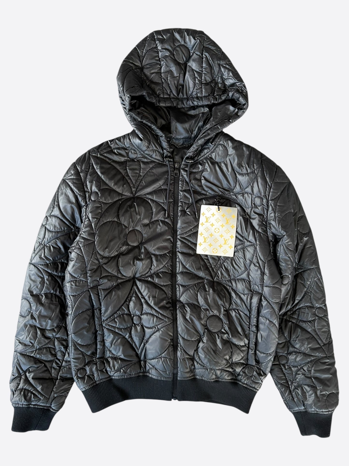 Louis Vuitton Black Flower Monogram Puffer Jacket