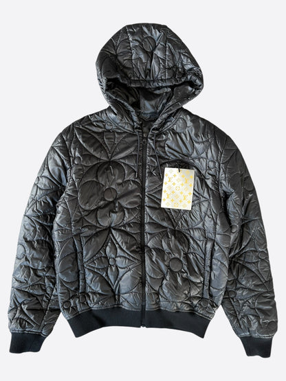Louis Vuitton Black Flower Monogram Puffer Jacket