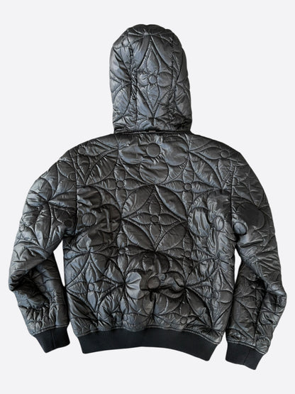 Louis Vuitton Black Flower Monogram Puffer Jacket