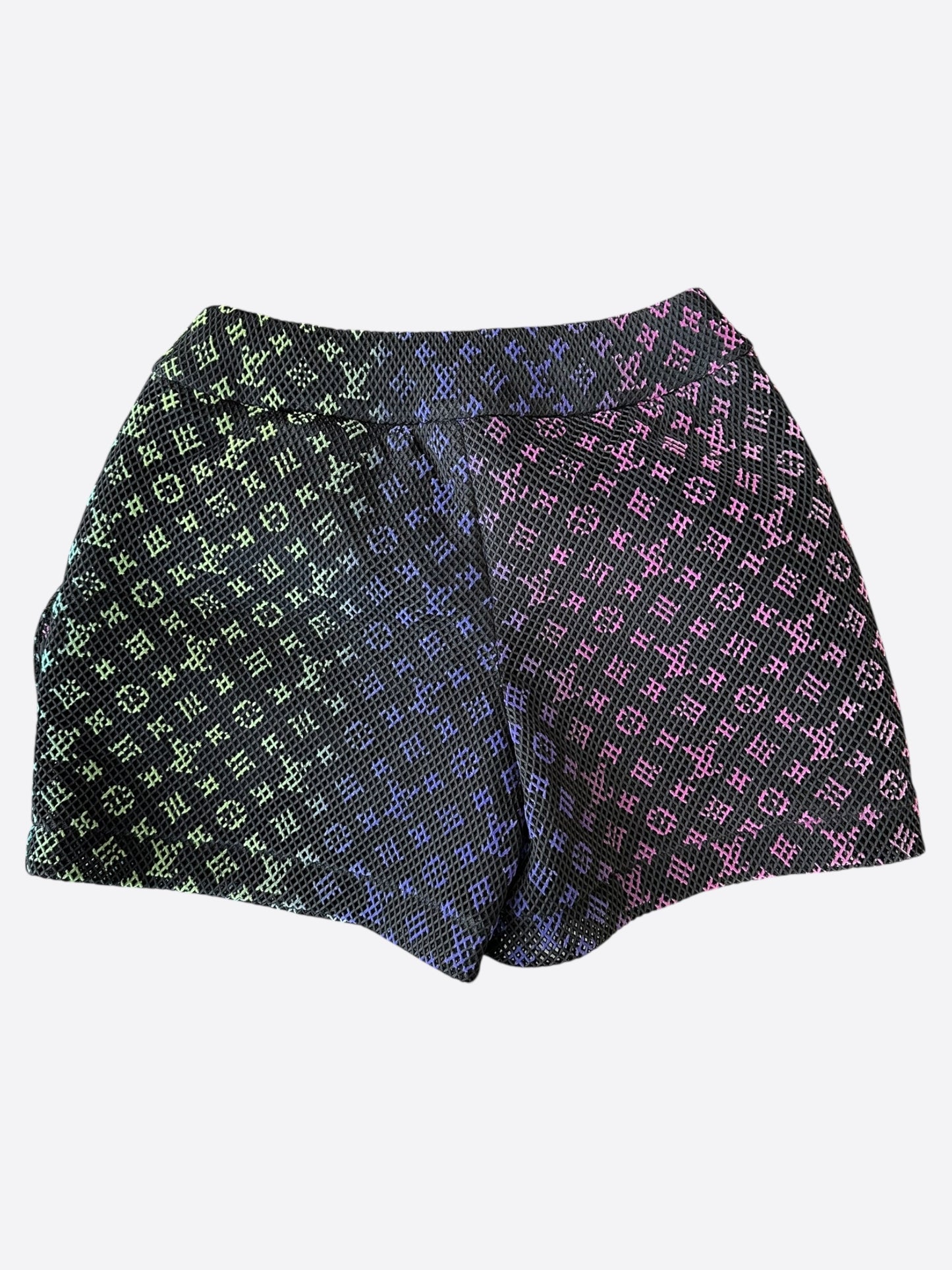 Louis Vuitton Black Rainbow Monogram Mesh Shorts