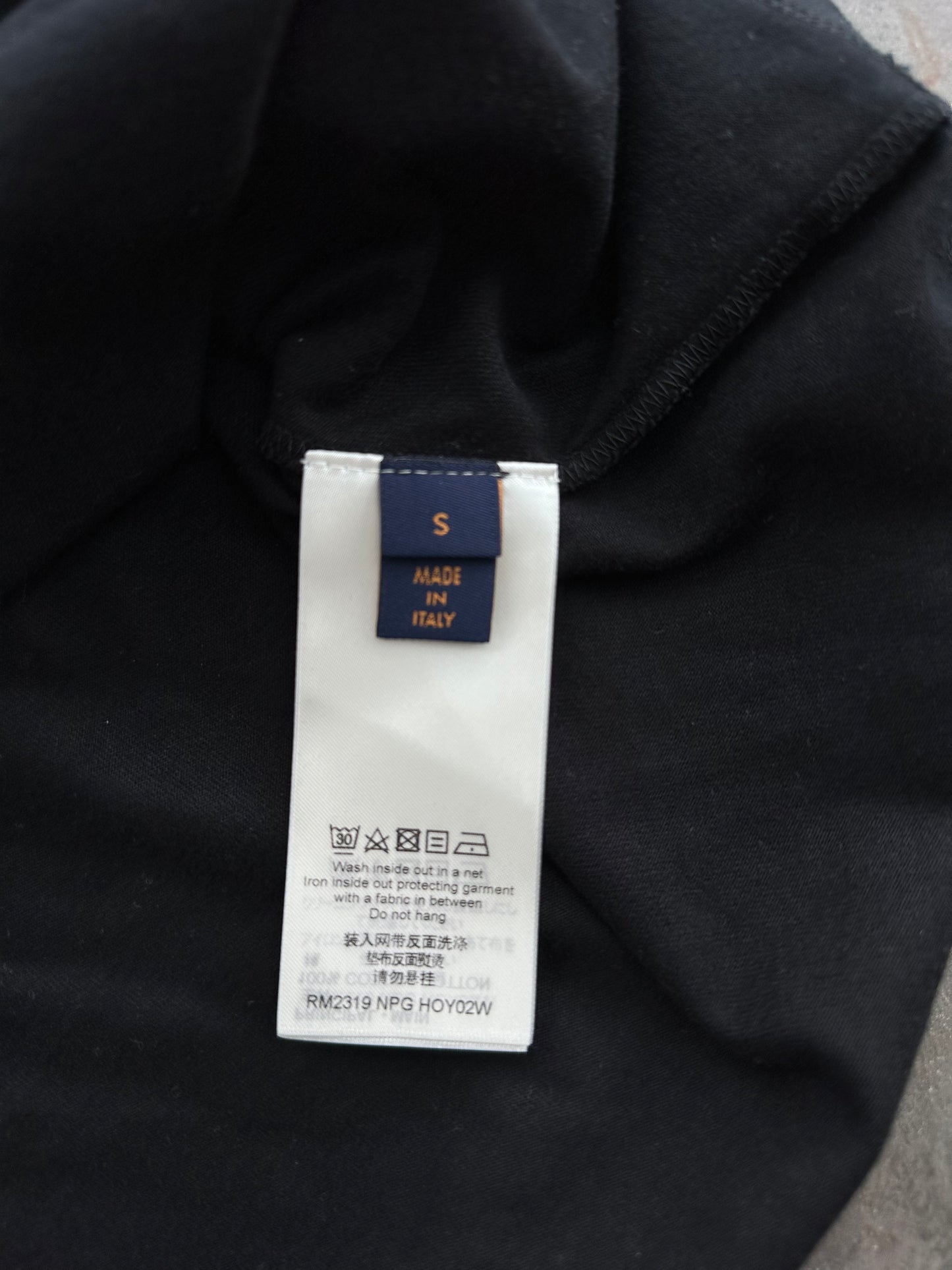 Louis Vuitton Black & White Frequency Logo Embroidered T-Shirt
