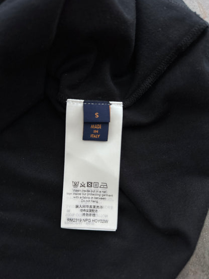 Louis Vuitton Black & White Frequency Logo Embroidered T-Shirt