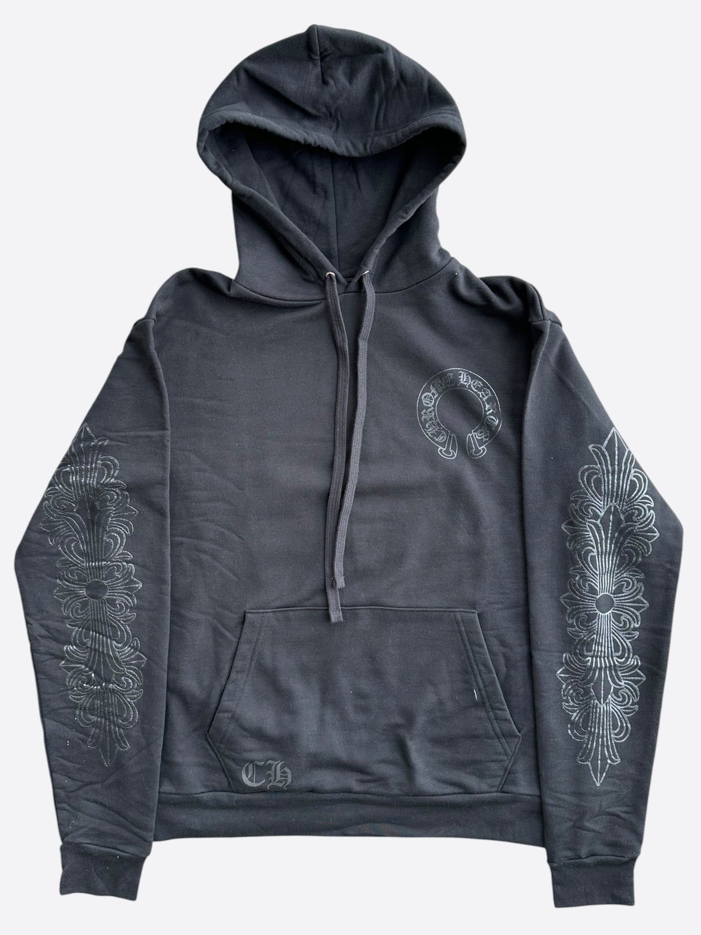 Chrome Hearts Black Floral Logo Hoodie