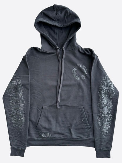 Chrome Hearts Black Floral Logo Hoodie