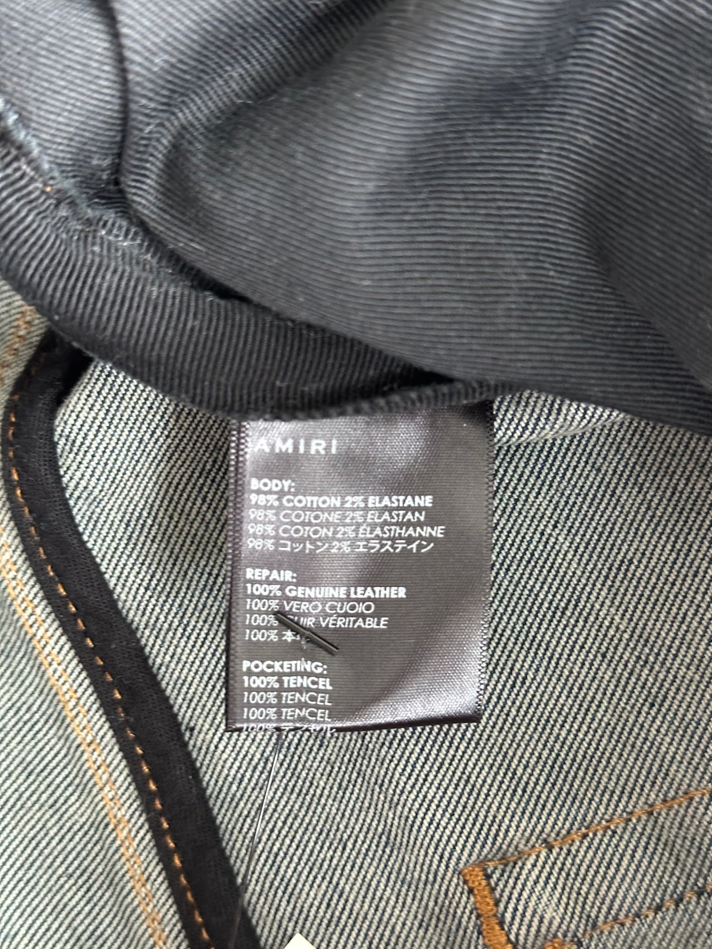 Amiri Indigo & Black Patch MX1 Jeans