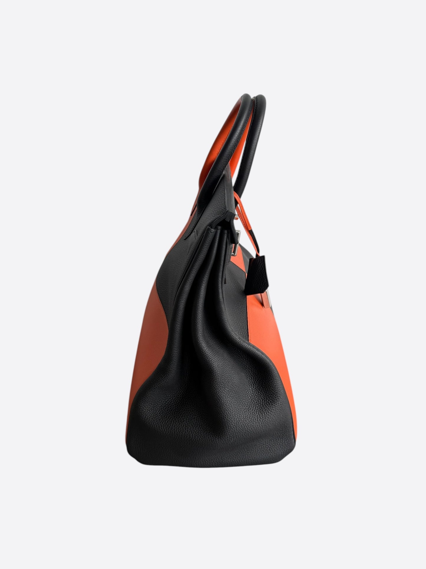 Hermes Black & Orange Togo & Palladium Hardware HAC Birkin 40