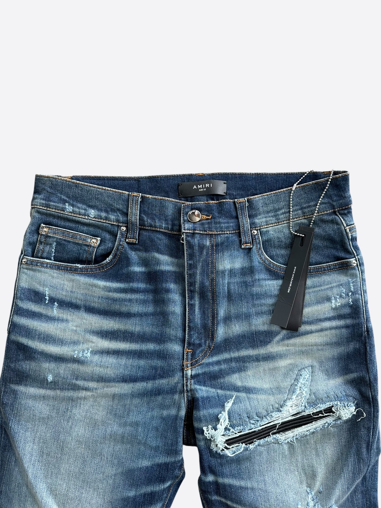 Amiri Indigo & Black Patch MX1 Jeans