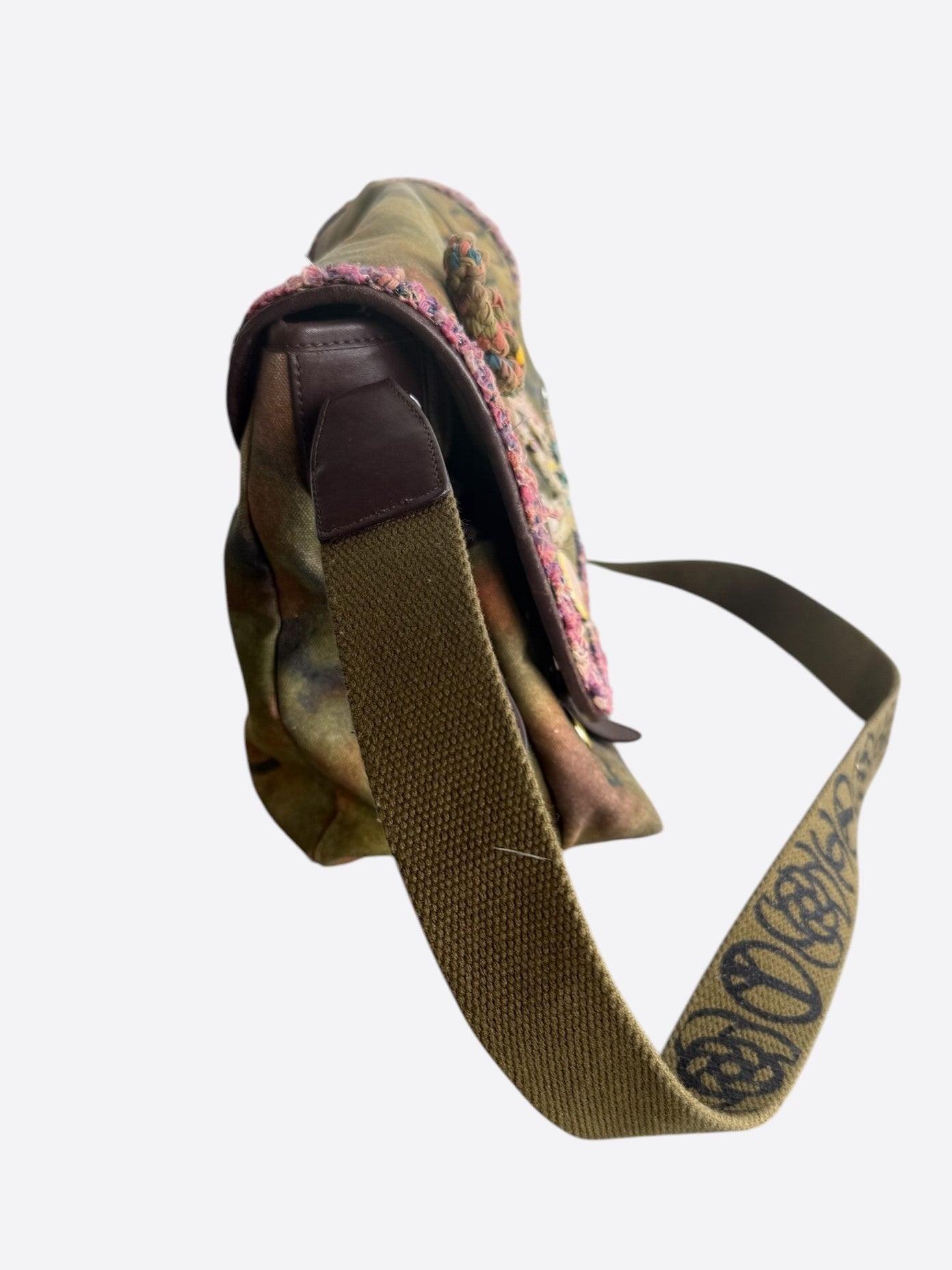 Chanel Khaki Green Graffiti On The Pavements Messenger Bag