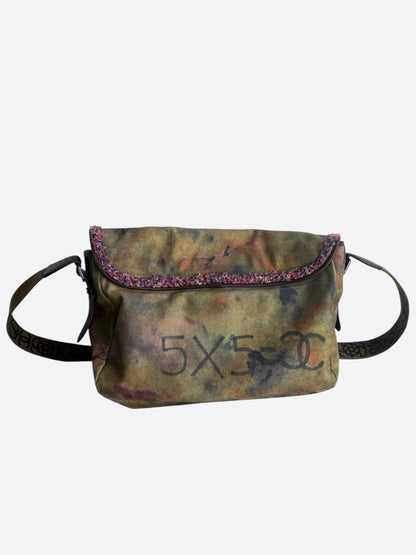 Chanel Khaki Green Graffiti On The Pavements Messenger Bag