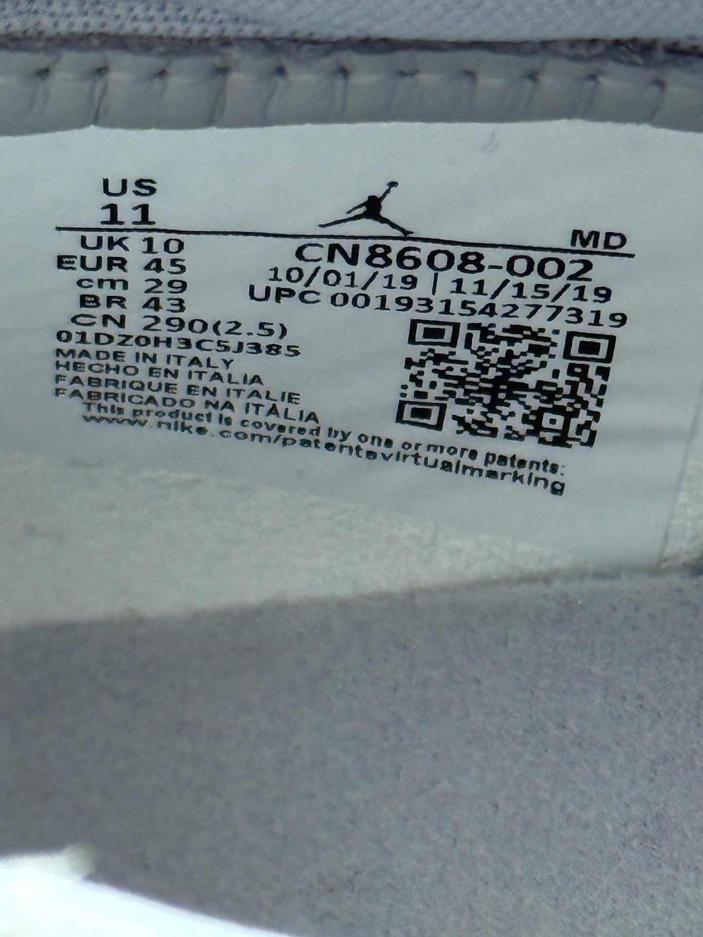 Dior Air Jordan Grey & White Oblique Low Top Sneakers