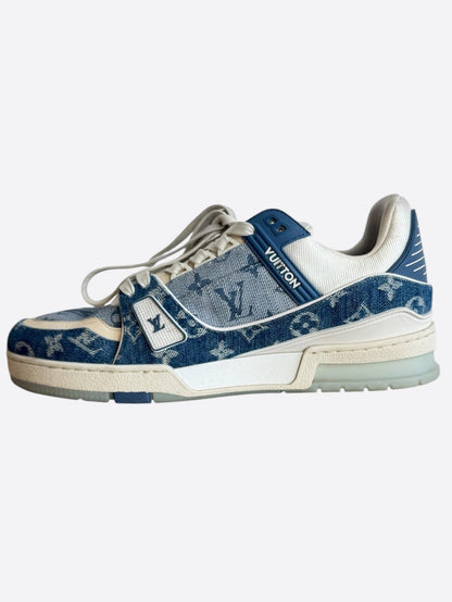 Louis Vuitton Blue Denim Monogram Trainers