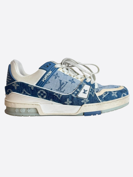 Louis Vuitton Blue Denim Monogram Trainers