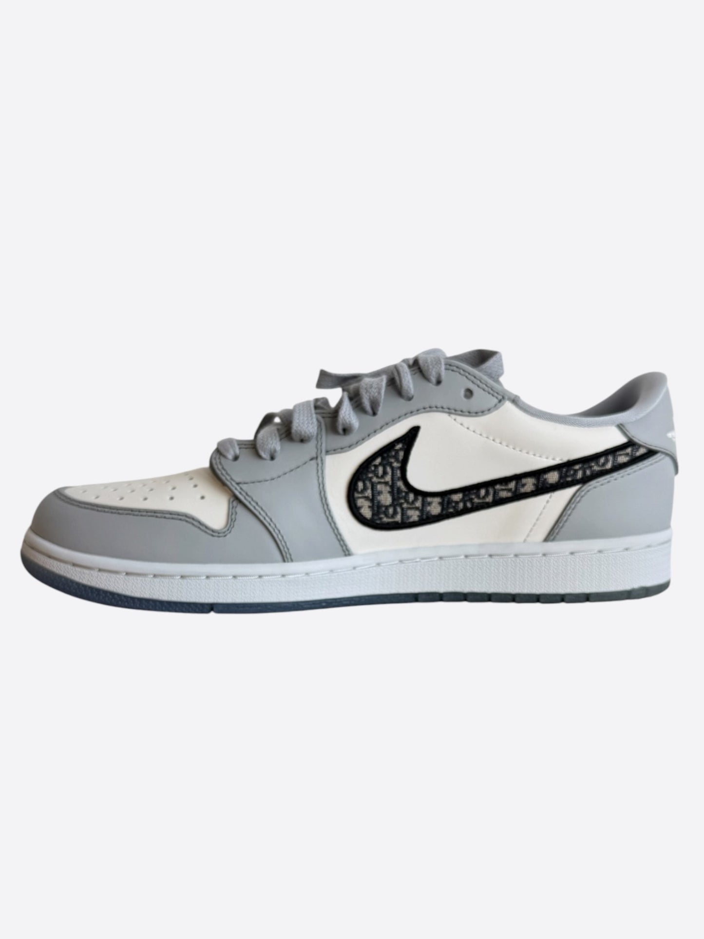 Dior Air Jordan Grey & White Oblique Low Top Sneakers