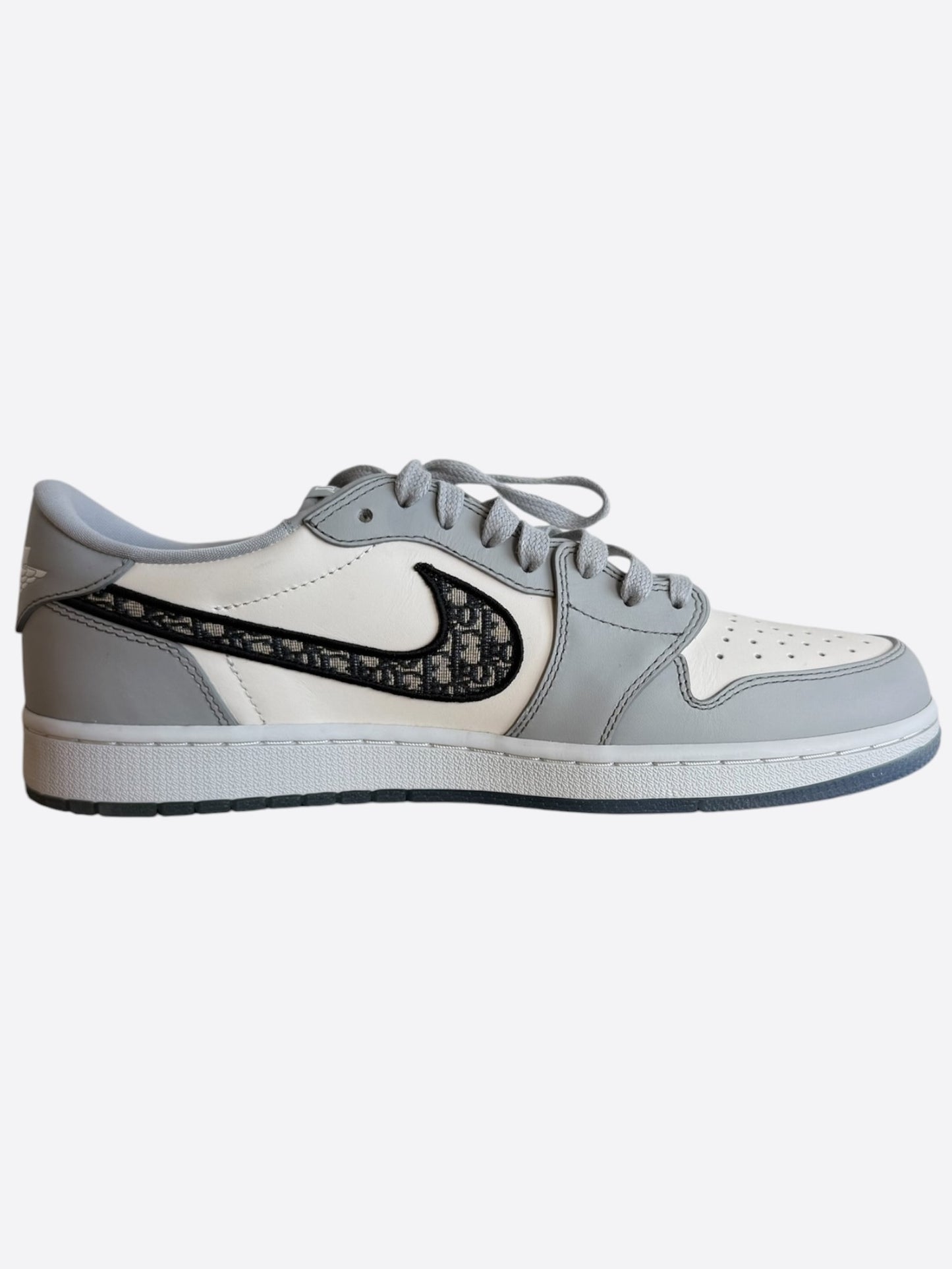 Dior Air Jordan Grey & White Oblique Low Top Sneakers