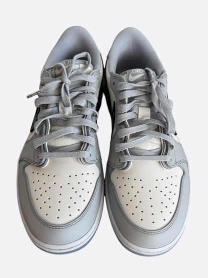 Dior Air Jordan Grey & White Oblique Low Top Sneakers