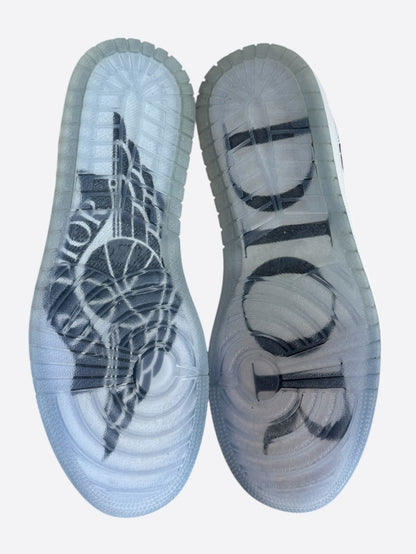 Dior Air Jordan Grey & White Oblique Low Top Sneakers