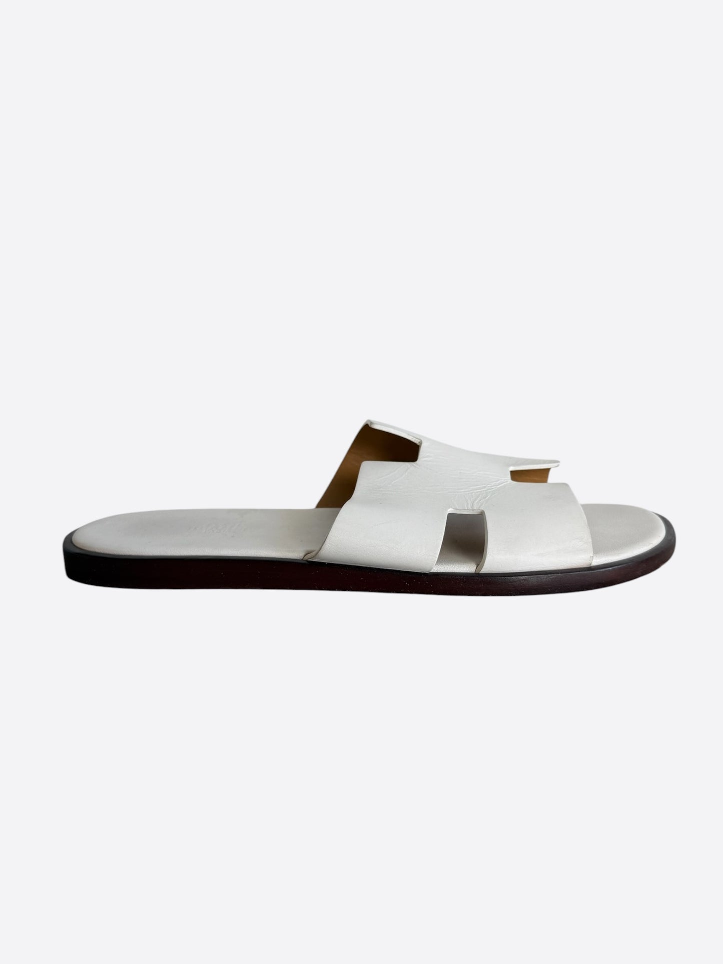 Hermes White & Brown Izmir Sandals